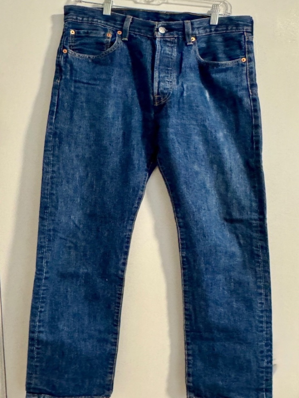 Levi’s 501 Men’s Jeans 33x34 Blue Dark Wash Button Fly Original Fit Straight